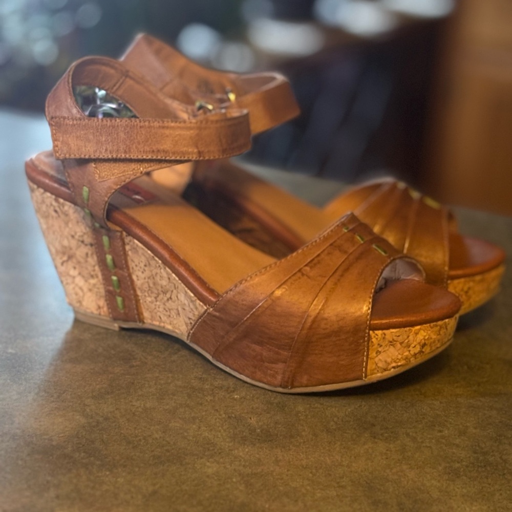 Miss Mooz Brown Wedge Sandals